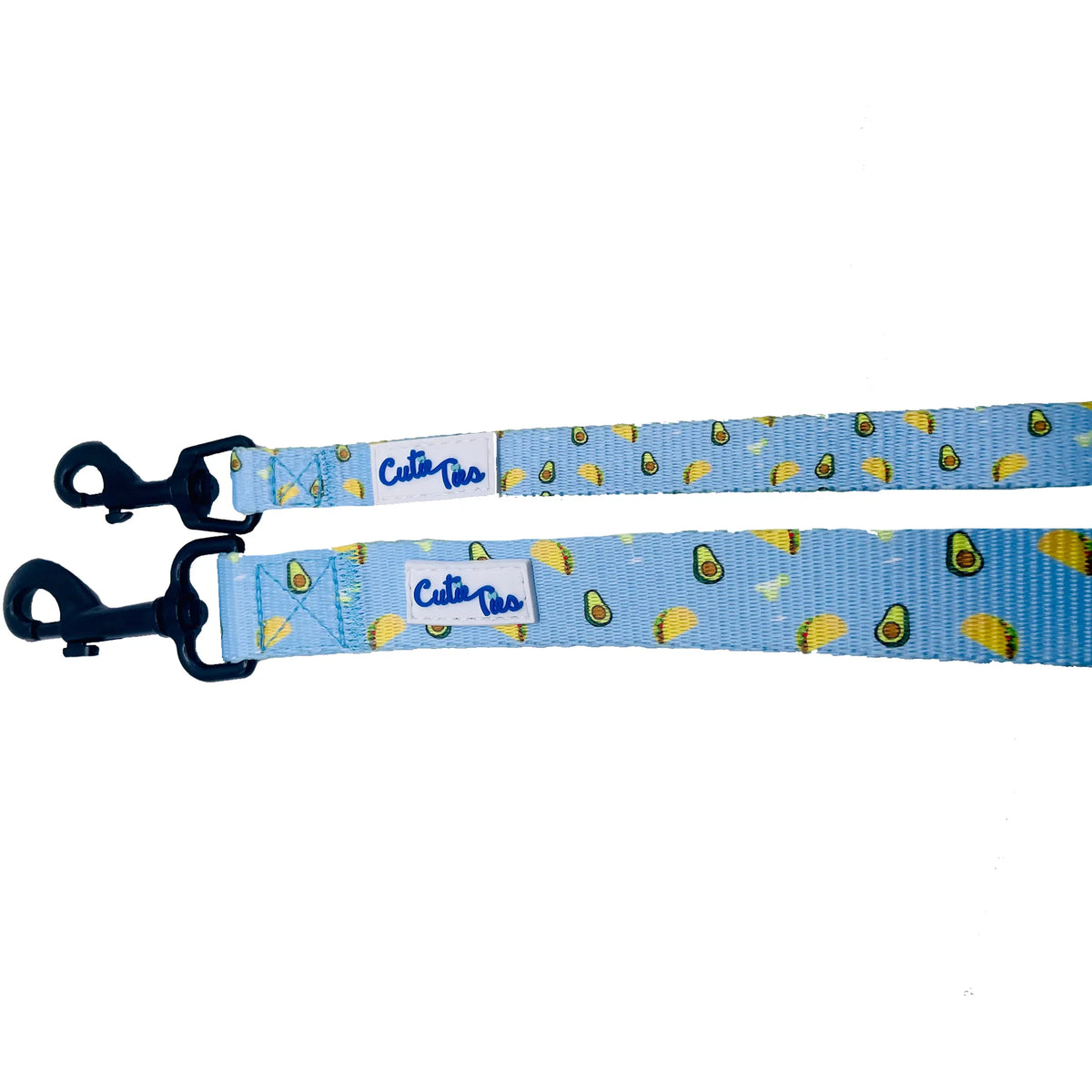 Cutie Ties Taco Tuesday Large Dog Leash, Fun Taco Print Nylon Pet Lead, Padded Loop Handle, 5ft 3/4 Inch Width for Large Dogs