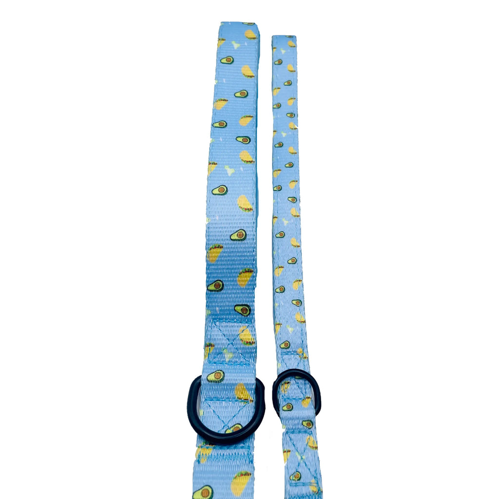 Cutie Ties Taco Tuesday Large Dog Leash, Fun Taco Print Nylon Pet Lead, Padded Loop Handle, 5ft 3/4 Inch Width for Large Dogs