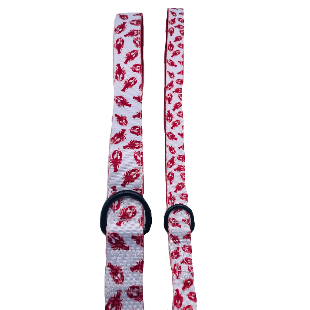 Fun Design Dog Leash, Lobster White Small, Cute Lobster Print Nylon Pet Lead, Padded Loop Handle, 5ft 1/2 Inch Width for Small Dogs