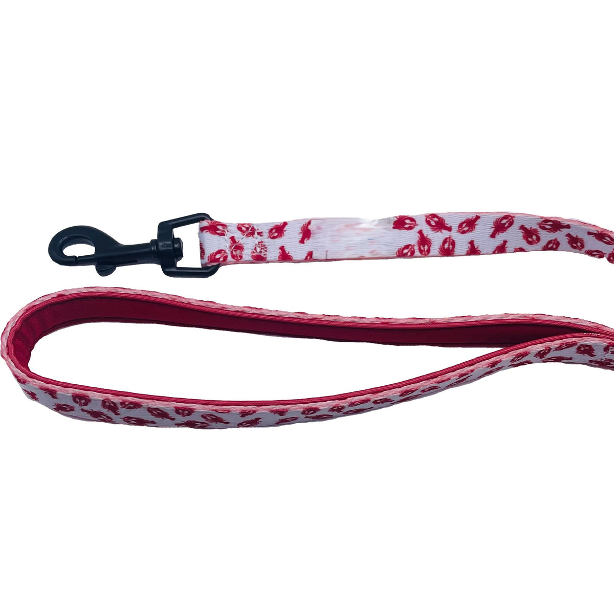 Fun Design Dog Leash, Lobster White Large, Cute Lobster Print Nylon Pet Lead, Padded Loop Handle, 5ft 3/4 Inch Width for Large Dogs