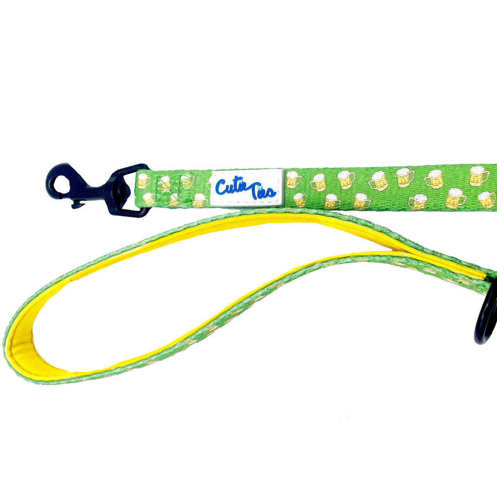 Cutie Ties White Small Dog Leash, Solid White Nylon Pet Lead, Padded Loop Handle, 5ft 1/2 Inch Width for Small Dogs