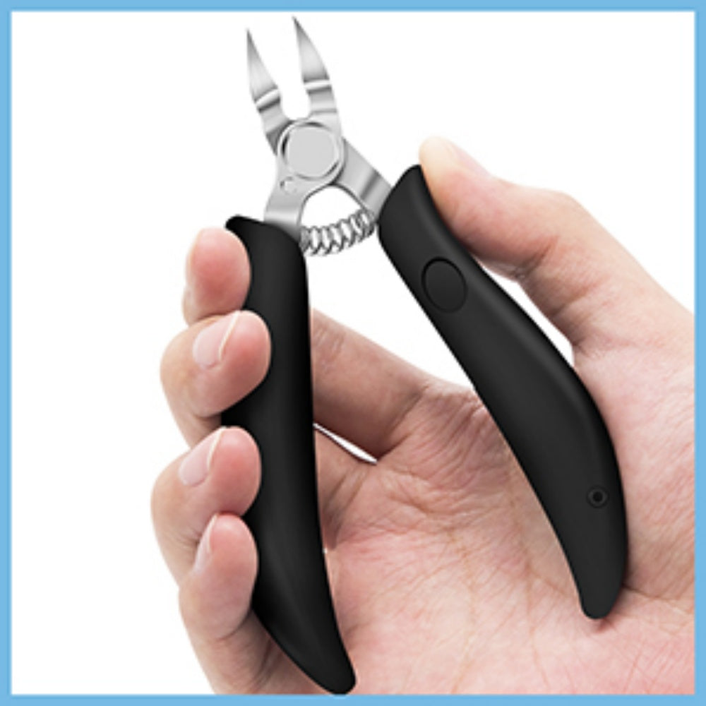 Stainless Steel Ingrown Toenail Nipper, Wide Jaw Curved Blade Nail Clipper with  Non-Slip Handle & Spring for Home Pedicure