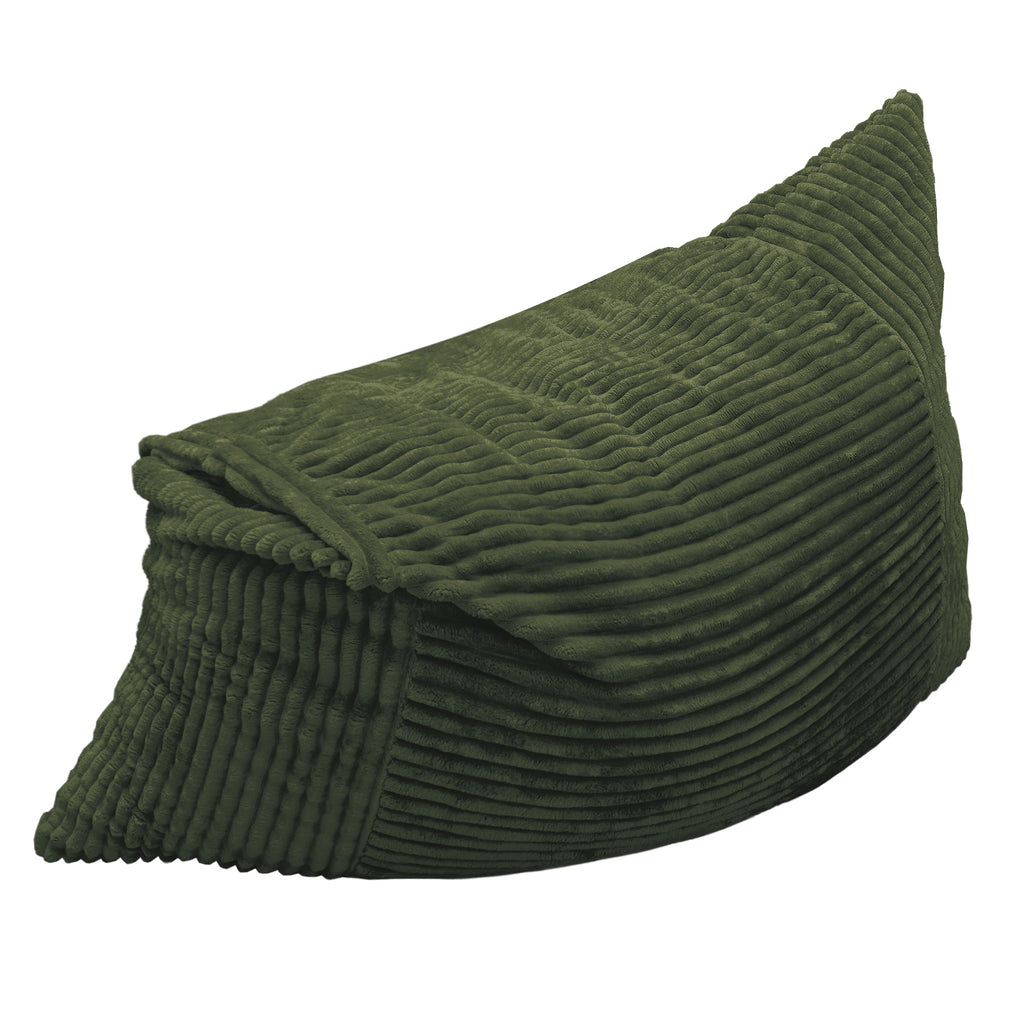 AEELLEEA Green Convertible Corduroy Bean Bag Chair, 3-in-1 Floor Sofa Bed with High Density Sponge for Home Decor