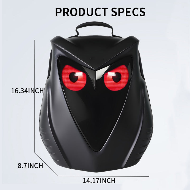 3D Hardshell Motorcycle Backpack with Customizable Display, Water Resistant Rider Backpack for 15.6 Inch Laptop
