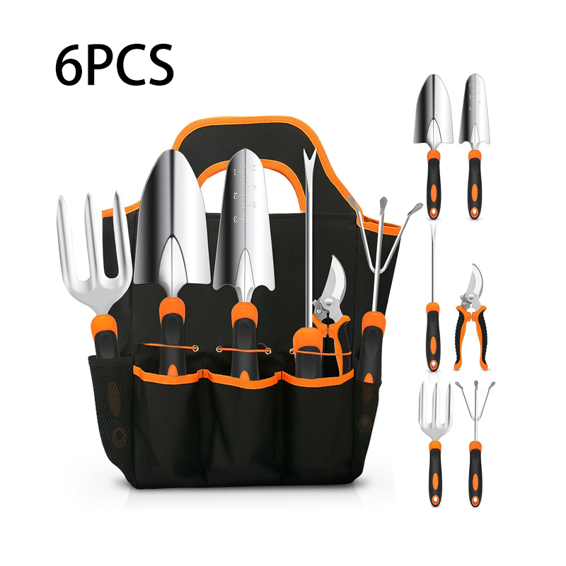 Stainless Steel Heavy Duty Gardening Tool Set with Non-Slip Rubber Grip, Gardening Hand Tools Kit with Storage Tote Bag, Outdoor Garden Tools Set, Ideal Gardening Gift for Women