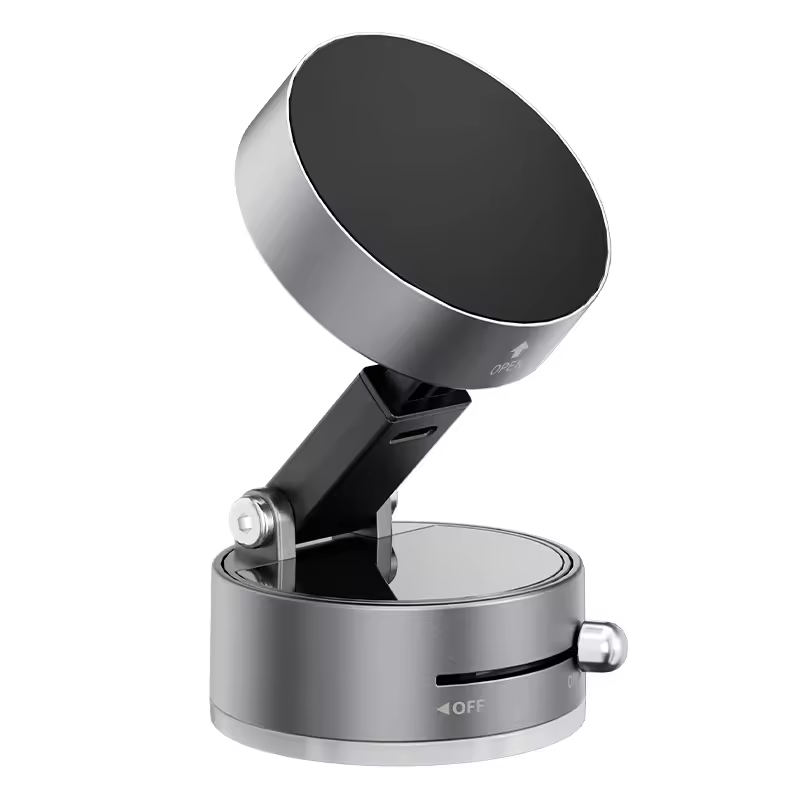 Vacuum Suction, Foldable Magnetic Phone Holder, Suction Pro, Dash Mount, 360 Rotation, Phone Stand for Car Truck, Desk, Gym, Universal Compatibility