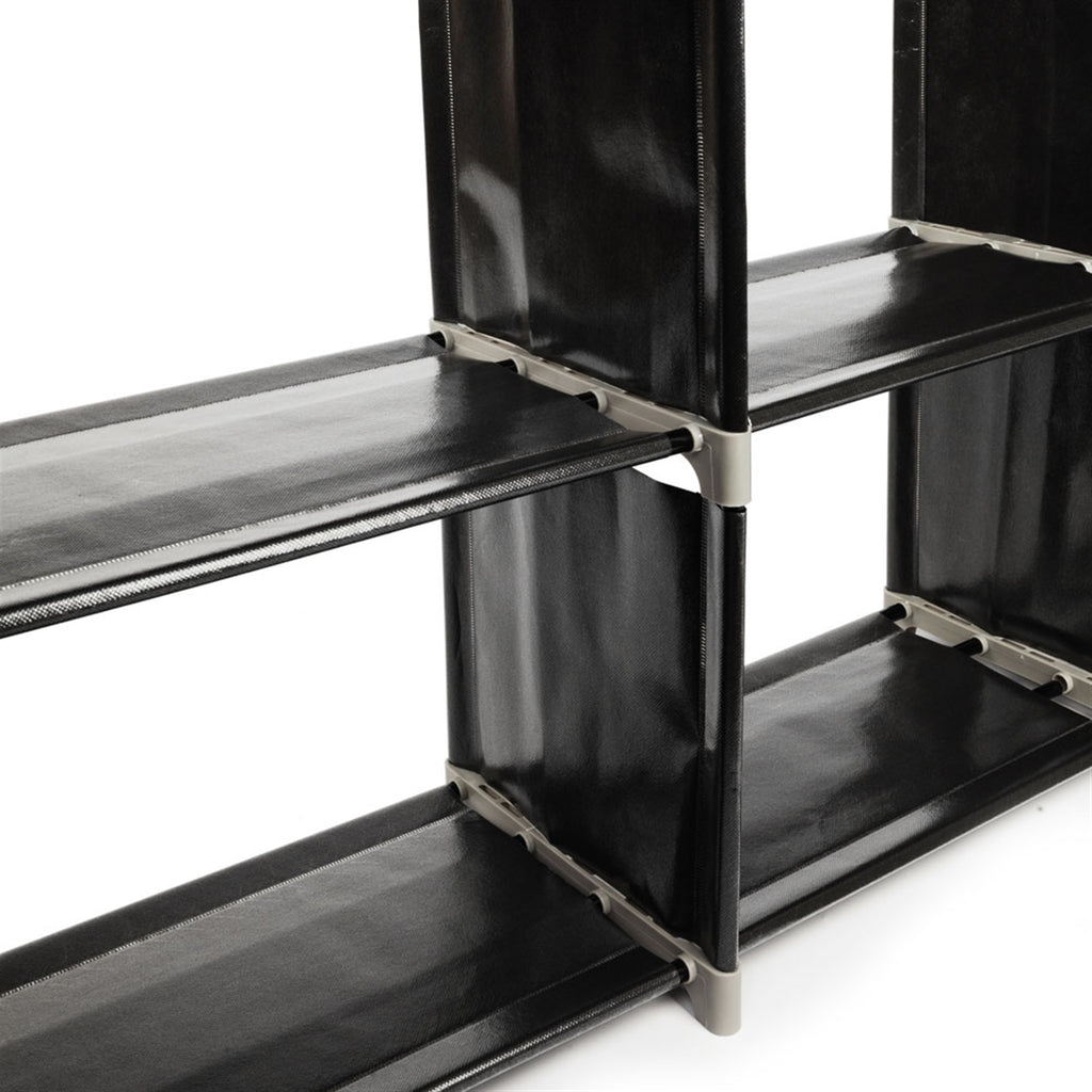 Multifunctional 3‑Tier 9‑Cube Storage Shelf, Open Storage Organizer Unit for Bedroom Bathroom Kitchen Living Room, Black