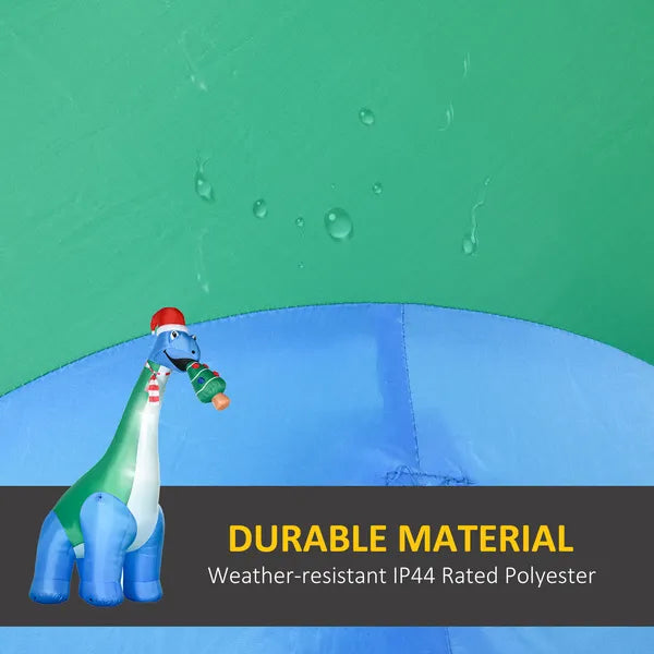 10.25 Ft Christmas Inflatable Dinosaur with Santa Hat LED Lights Outdoor Yard Decoration with Stakes and Tethers