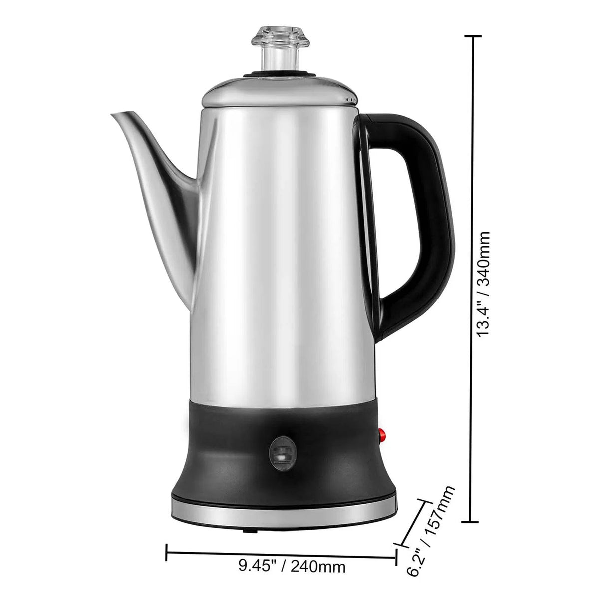 AEELLEEA 12-Cup Electric Coffee Percolator, 304 Steel Maker, Quick Brew, Keep Warm, Cool-Touch Handle, Easy-Pour Spout, Silver
