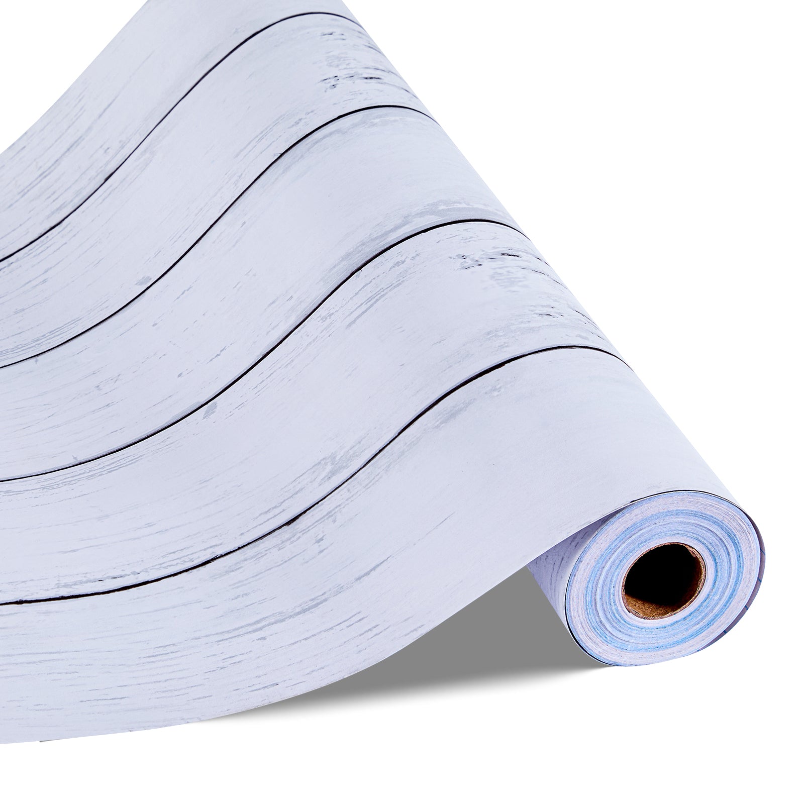 Peel and Stick Wallpaper, 17.7 x 472.4 inch Contact Paper White Wood Textured Waterpoof Self Adhesive, Easy to Clean & Peel Wall Decorative Vinyl Roll for Bedroom Kitchen Bathroom Office Desk
