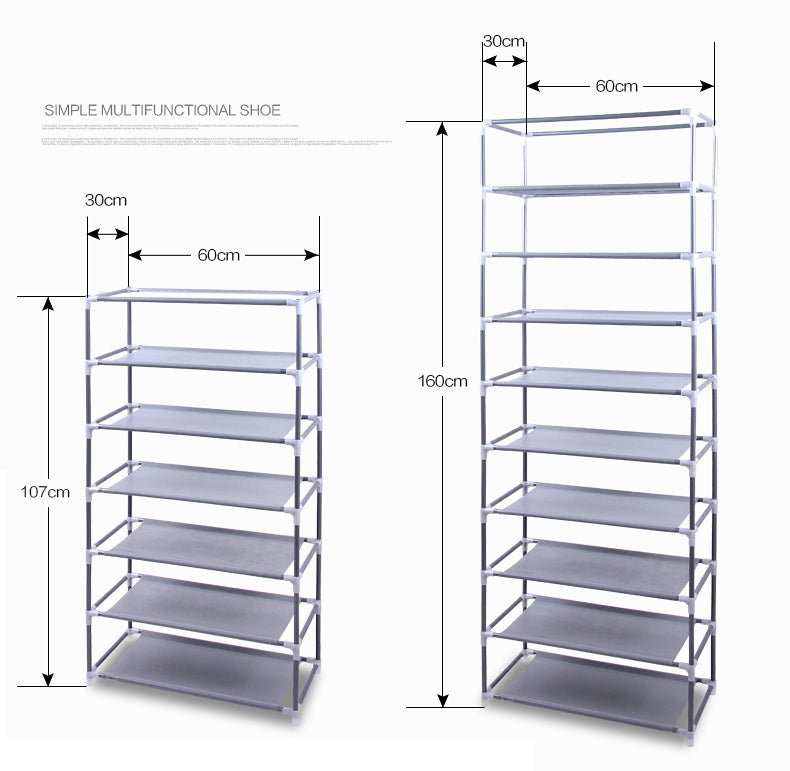 10 Tiers 9 Lattices Non‑Woven Fabric Shoe Rack Closet Storage Organizer Dustproof Shoe Cabinet for Entryway
