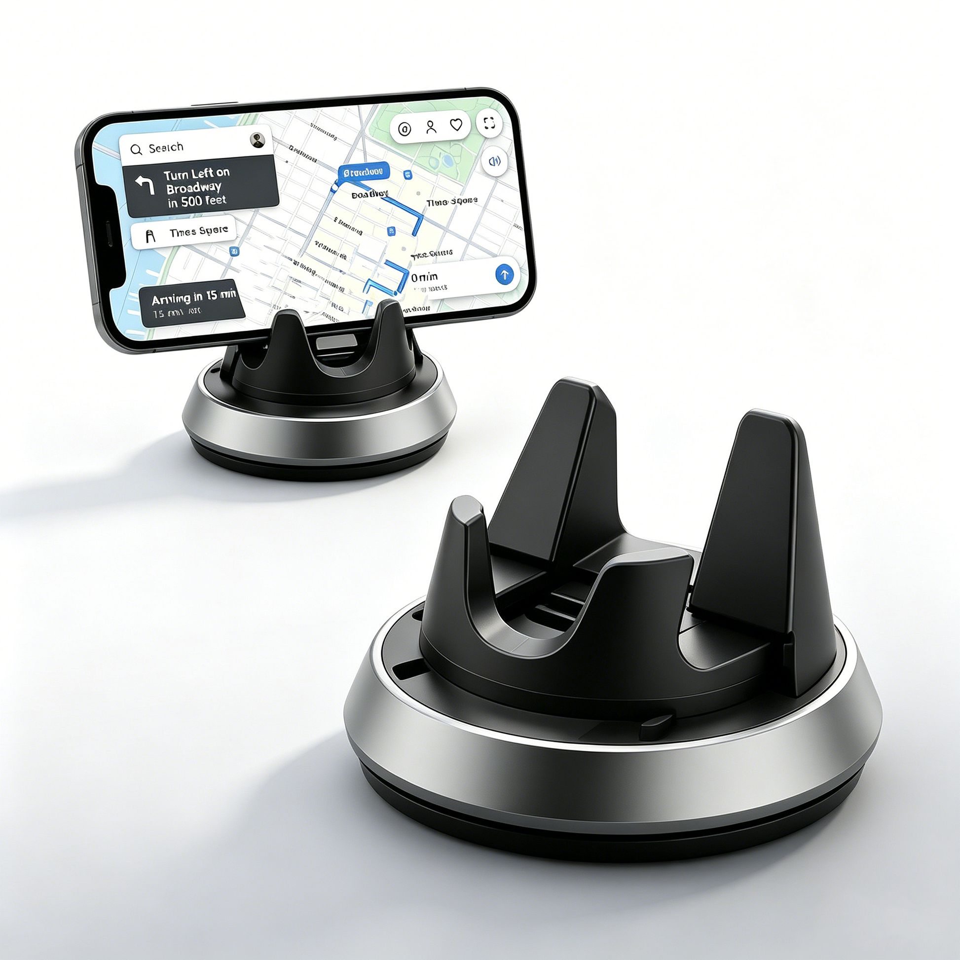 Dashboard Phone Holder for Car, 360 Degree Rotation Car Phone Mount, Cell Phone Holder Car Dashboard Mount, Car Phone Stand Compatible with iPhone 17/16/15/14/13/12 Pro Max, Samsung and Android