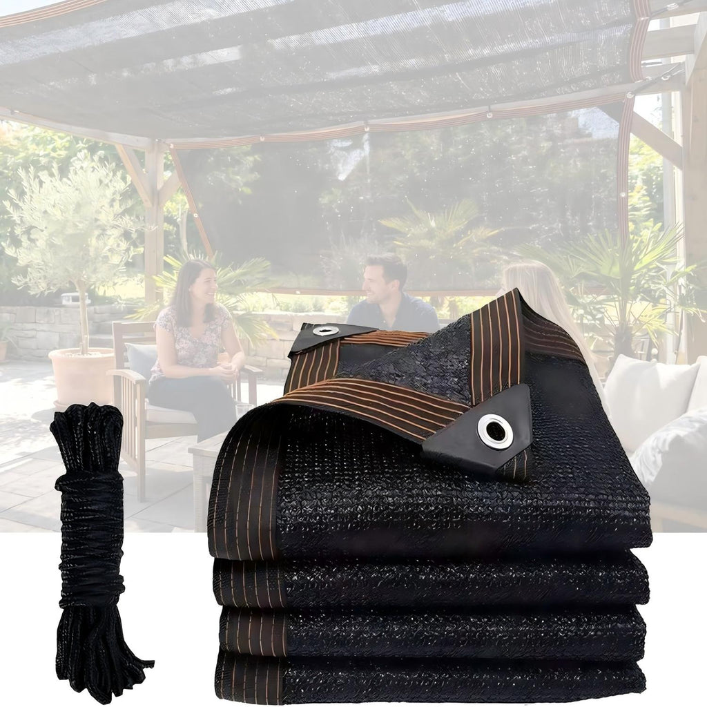 Black Shade Cloth 70%, Mesh Tarp - Garden Shade for Greenhouse, Patio, Plants Cover and Chicken Coops, Sun Shade Net for Outdoor, 11.8x15.8 FT