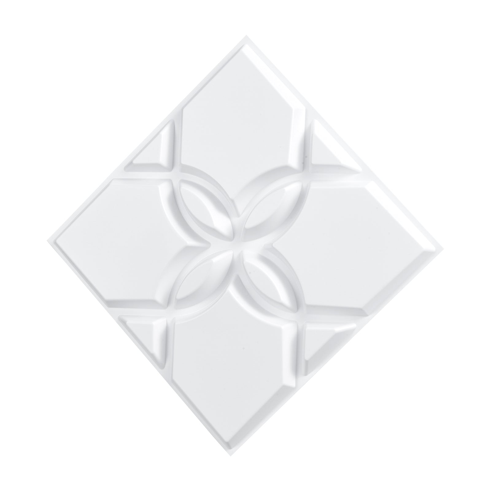 3D Wall Panels 33-Pack, 11.81" x 11.81" Floral Matte White Textured PVC - 32 Sq. Ft Coverage