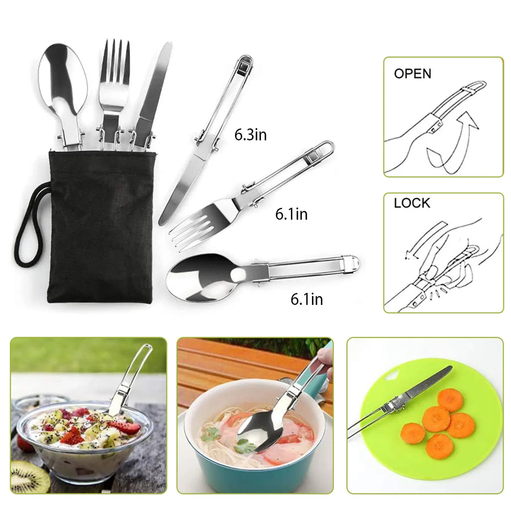 12Pcs Camping Cookware Set, Lightweight Anodized Aluminum Pot Pan Kettle with Cups & Cutlery for Outdoor Cooking