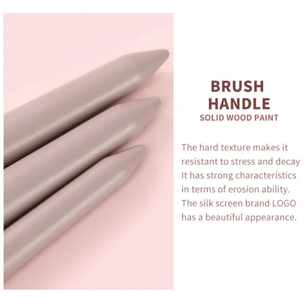 13pc Makeup Brush Set for Face & Eyes, Soft Fiber Bristles, Wood Handles, Aluminum Ferrules with Velvet Travel Pouch, Pink