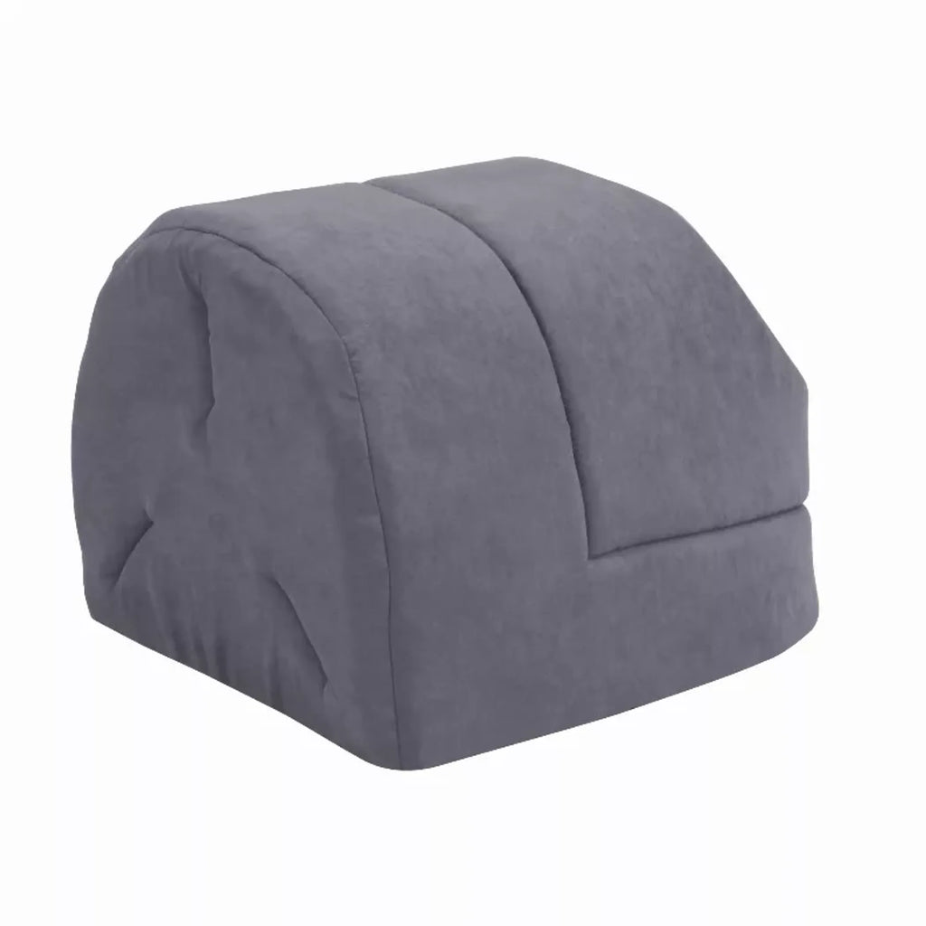 Cozy Cat Cave Bed for Indoor Cats & Small Dogs, Faux Suede Covered Pet Bed with Anti-Skid Bottom, Gray, 18" x 14" x 12