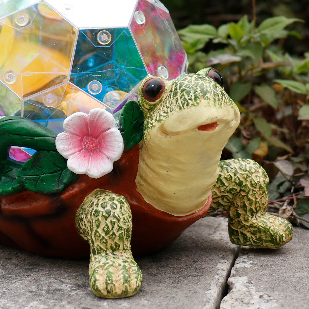Outdoor Garden Decor Tortoise Statue with Warm White Accent Light, Decorative Landscape Ornament for Garden, Patio & Pathway