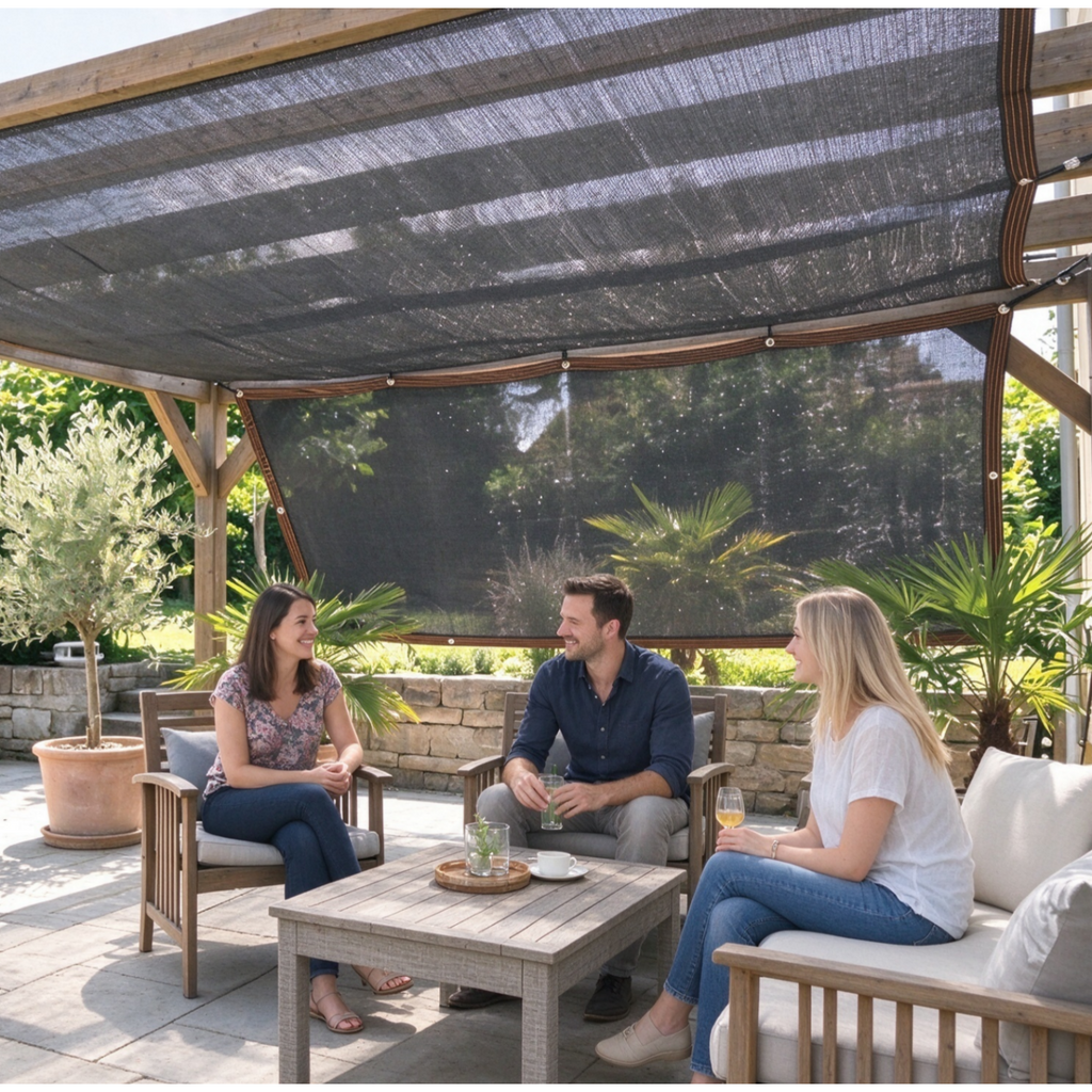 Black Shade Cloth 70%, Mesh Tarp - Garden Shade for Greenhouse, Patio, Plants Cover and Chicken Coops, Sun Shade Net for Outdoor, 11.8x15.8 FT