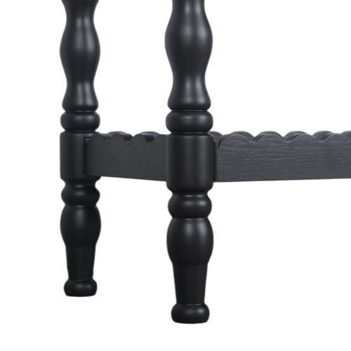 AEELLEEA 47.2" Black Farmhouse Console Table with 3 Drawers and Storage Shelf, Rustic Entryway Sofa Table with Turned Legs