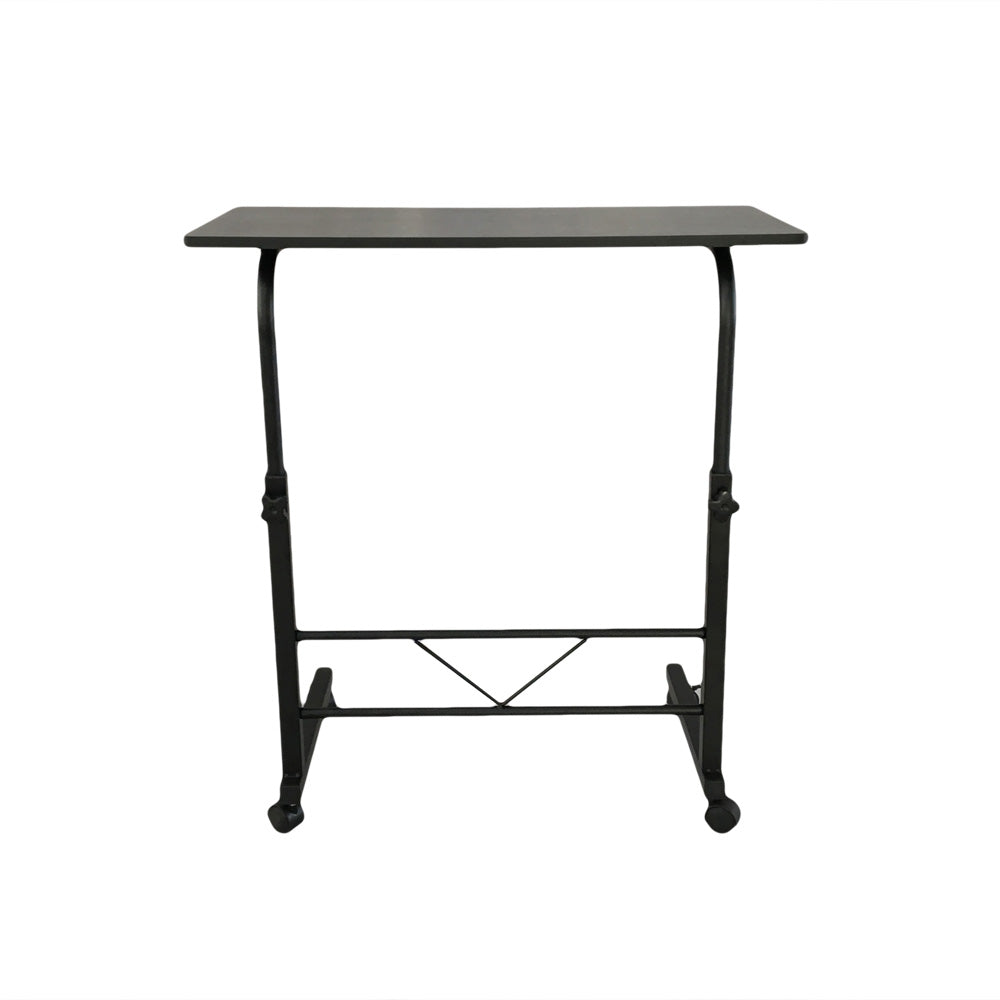 AEELLEEA-Adjustable Height Side Table, Detachable Chipboard Steel End Table, Black Versatile Accent Table