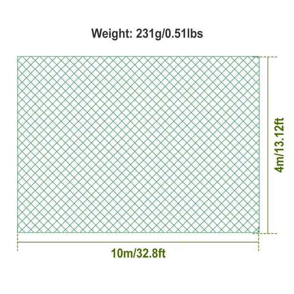 AEELLEEA 13 x 33 FT Green PE Anti-Bird Netting, Garden Plant Fruit Tree Protective Net for Birds Squirrels Wildlife
