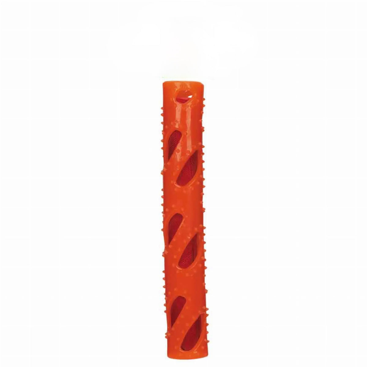 16-Inch Crinkle Stick Dog Chew Toy, Textured Rubber Interactive Toy with Crinkle Center, Orange