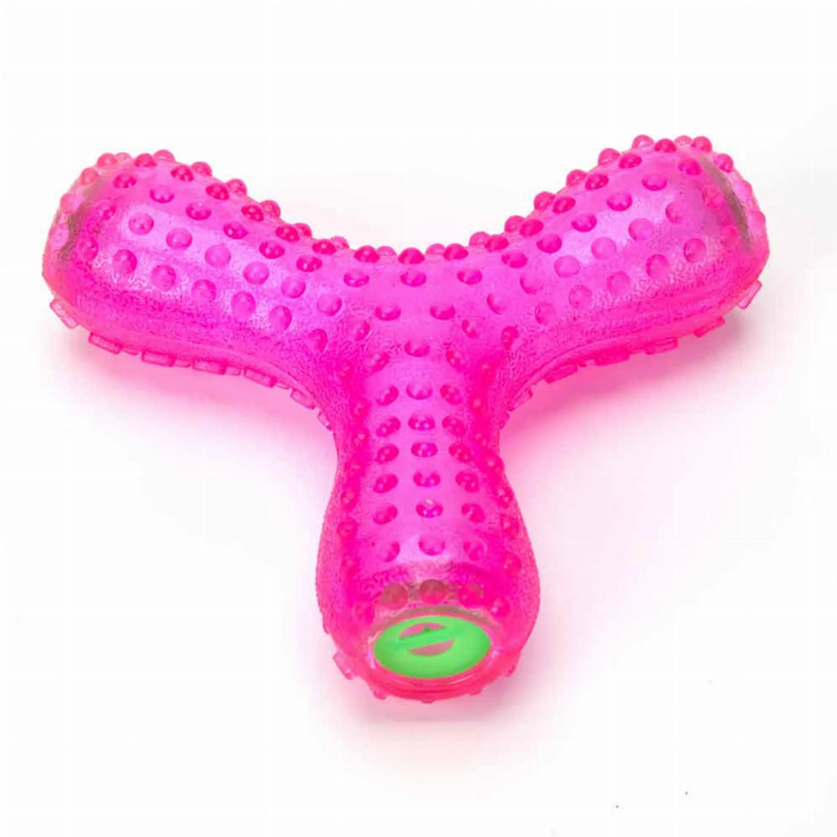 3-Pack Pink Wishbone Dog Chew Toys, Durable TPR Interactive Giggle Sound Toys for Fetch, Toss & Chewing