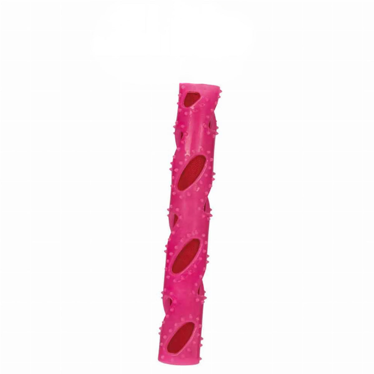 16-Inch Crinkle Stick Dog Chew Toy, Textured Rubber Interactive Toy with Crinkle Center, Pink