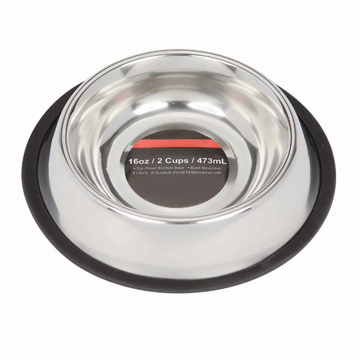 6-Pack 16 oz Heavy-Duty Stainless Steel Dog Bowls, Non-Slip No-Tip Food & Water Dishes, Silver