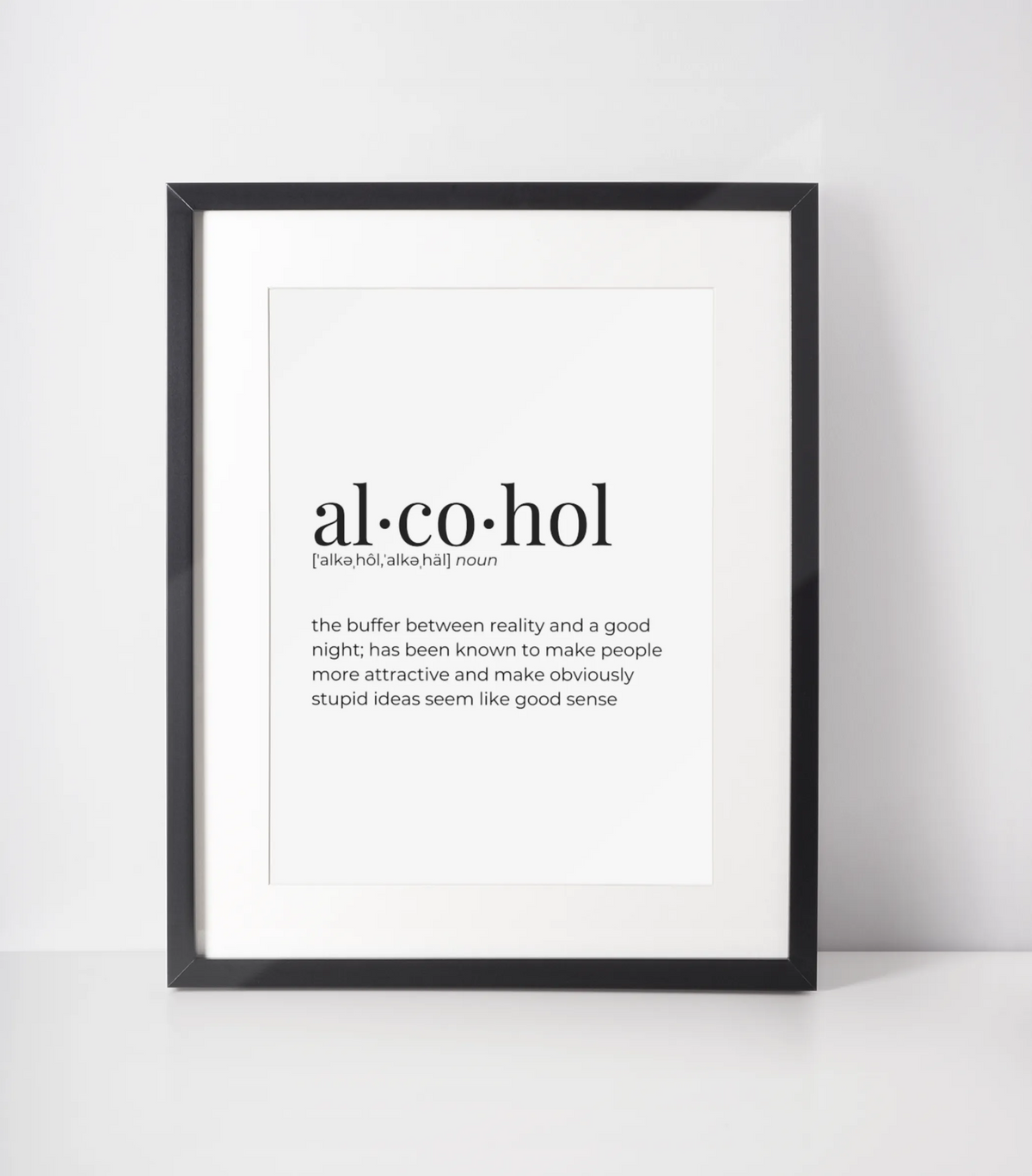 Alcohol Definition Wall Art Print, Funny Quote Typography Poster, Bar Kitchen Dining Room Decor, Unframed Alcohol Art Print Gift for Home Pub
