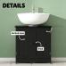 Black Under Sink Bathroom Cabinet, Pedestal Vanity Storage Cabinet with Double Doors, Bathroom Organizer for Wash Basin