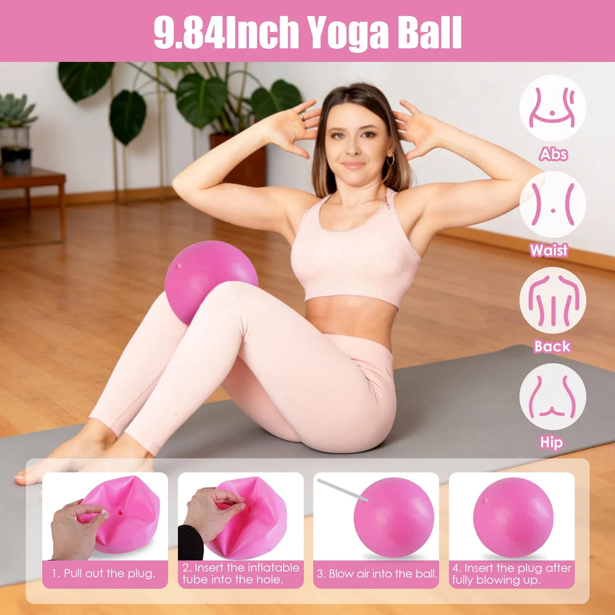 14Pcs Pilates Ring Kit, Full Body Workout Set with Yoga Ball, Resistance Bands, Arm Stretcher, Non-Slip Socks & Carry Bag for Home Fitness