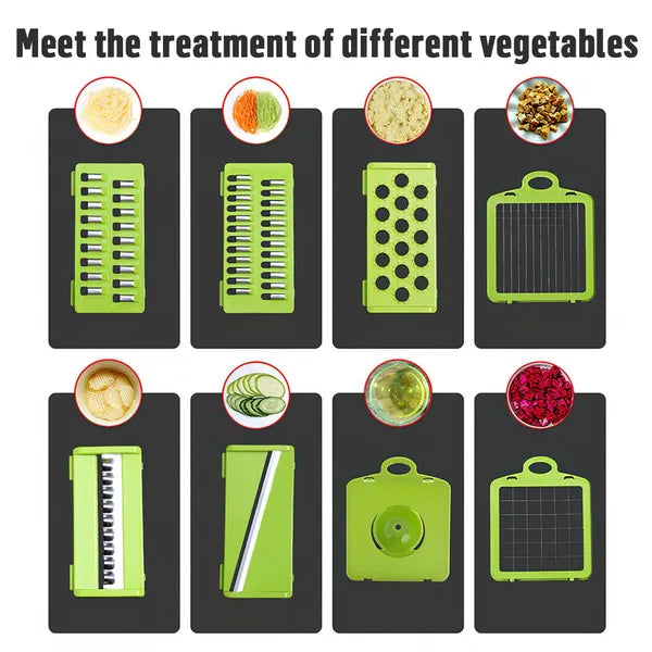 Aeelleea 15 in 1 Vegetable Chopper Slicer with Container, Fruit Dicer, Multi Functional Kitchen Food Cutter for Veggies Fruit