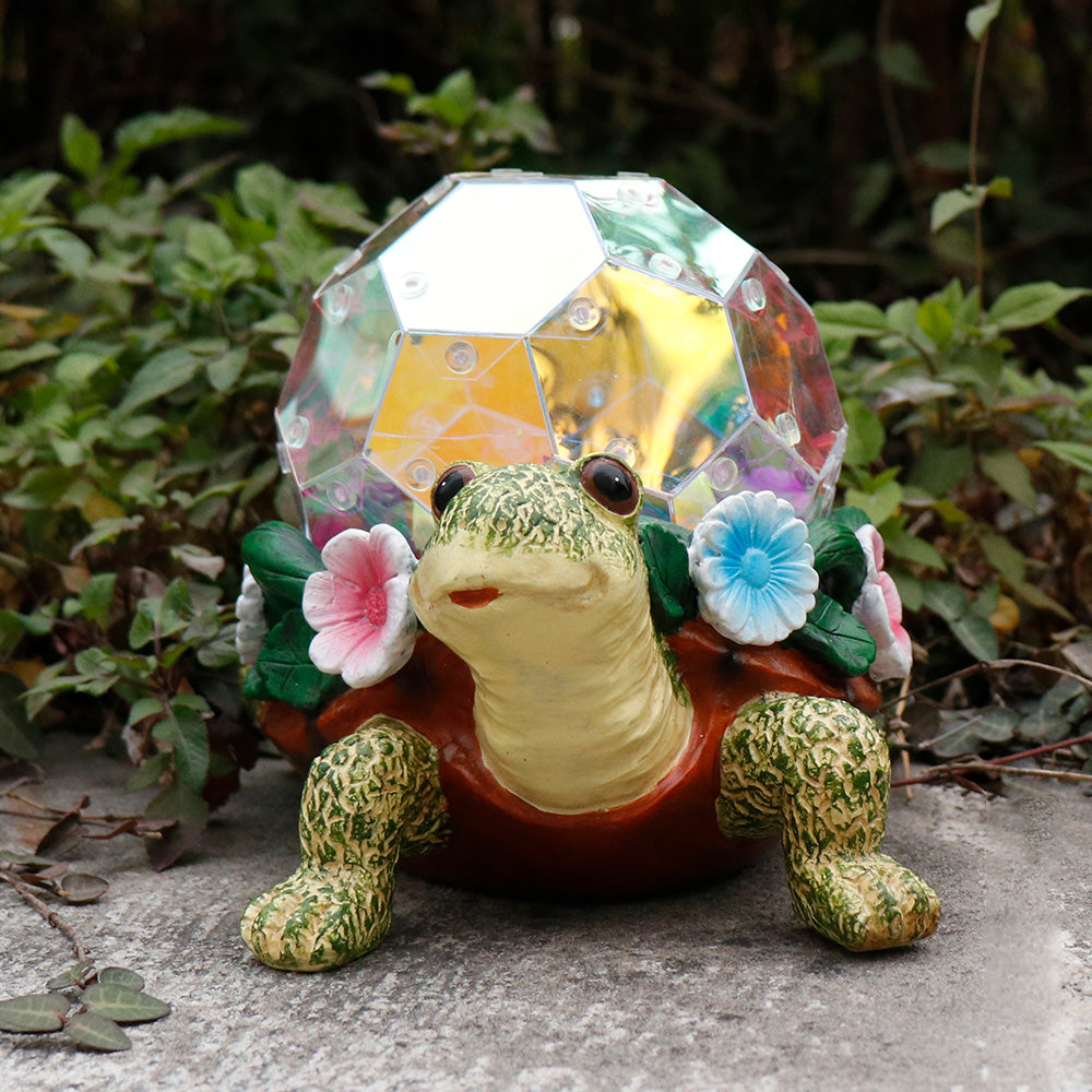 Outdoor Garden Decor Tortoise Statue with Warm White Accent Light, Decorative Landscape Ornament for Garden, Patio & Pathway