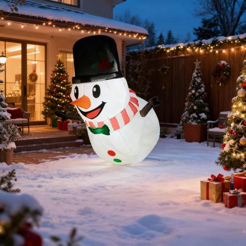 AEELLEEA 3.4' Inflatable Snowman Christmas Decoration with LED Lights, Outdoor Indoor Holiday Yard Decor