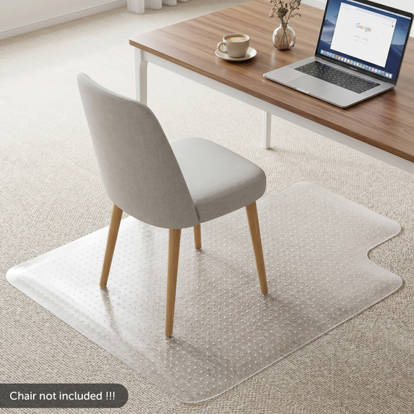 AEELLEEA Clear PVC Office Chair Mat for Carpet, Non-Slip Studded Backing, Easy-Clean Floor Protector, 37.4 x 35.4 in