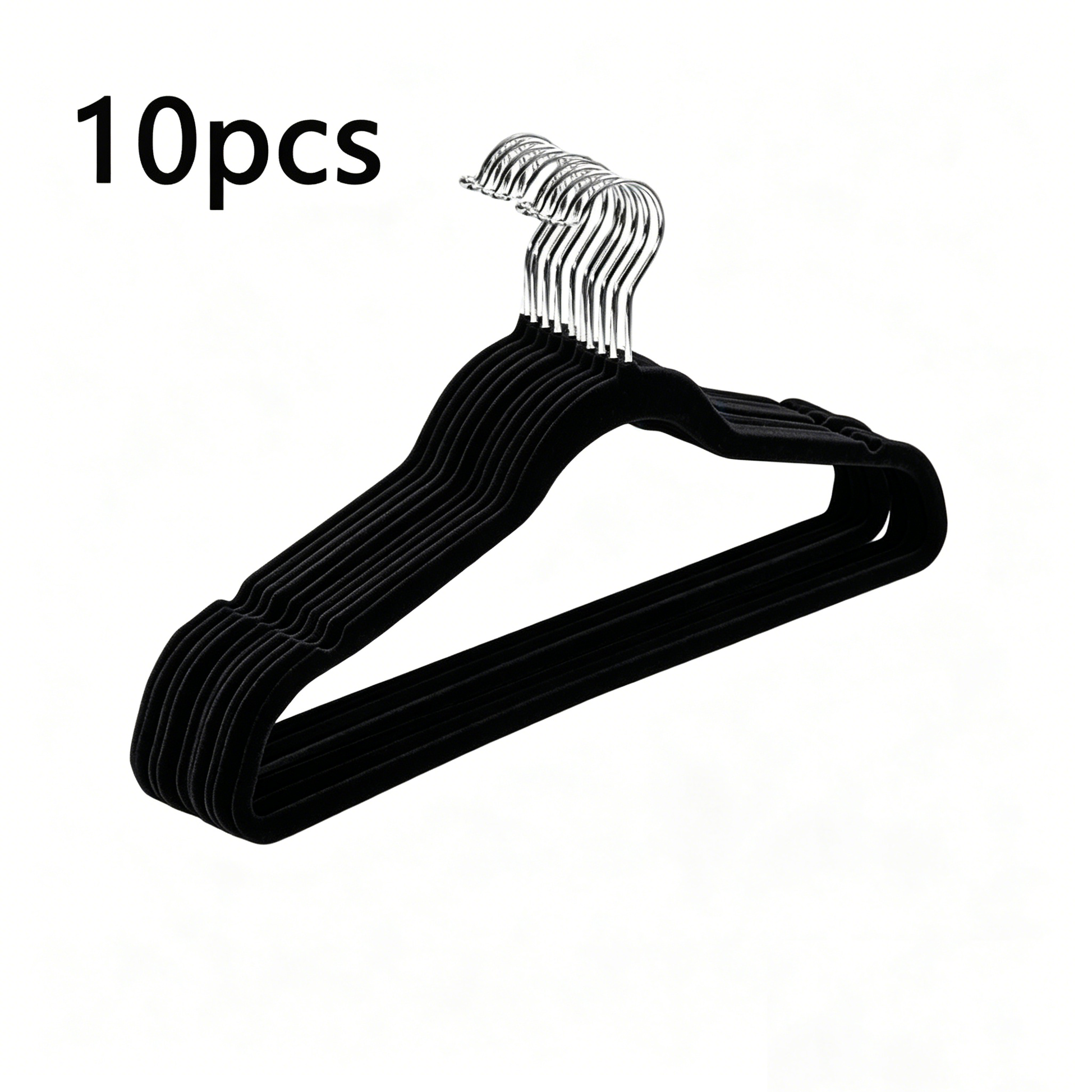 10 PACK VELVET HANGER BLACK