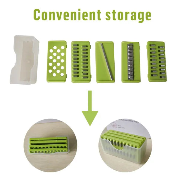16-in-1 Vegetable Chopper, Onion Dicer Slicer Cutter, Stainless Steel Blades Fruit Veggie Food Chopper with Storage Container