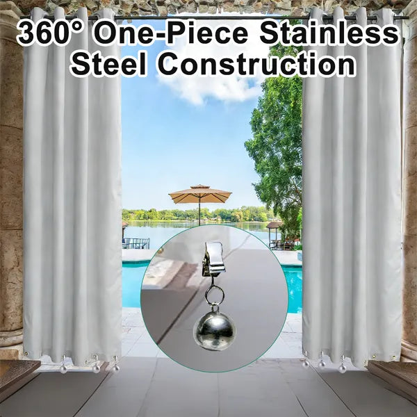 16 Pack Outdoor Curtain Weights with Stainless Steel Clips for Patio, Gazebo, Pergola, Tablecloths