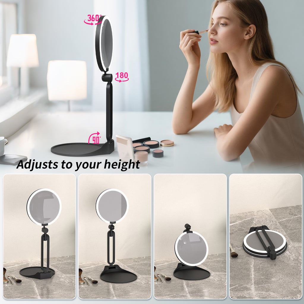 20X Magnifying LED Mirror Double-Sided Portable Perfect for Travel