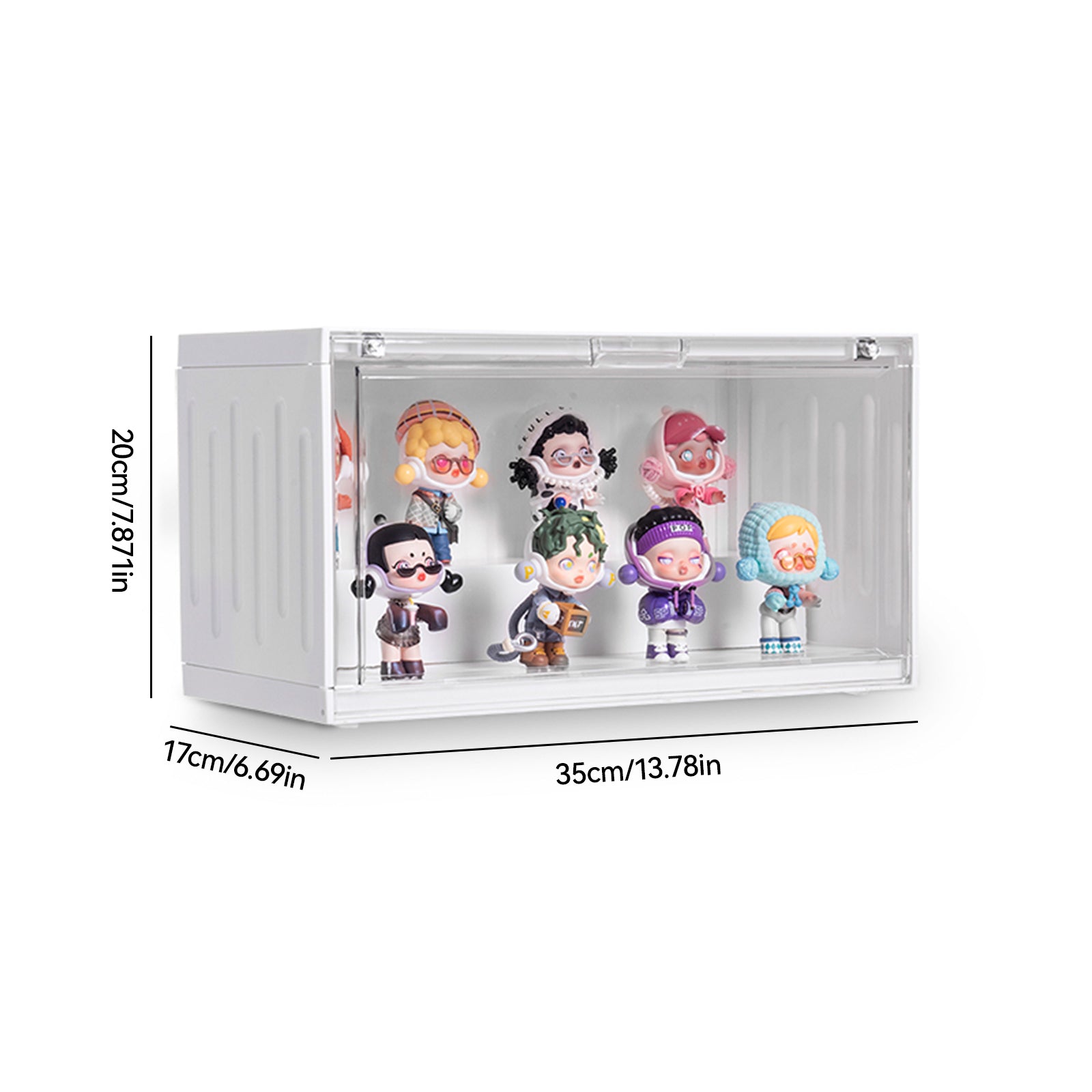 Ladder Display Blind Box Storage Display Rack Box Transparent Acrylic Figurine Doll Container with Five Colors Optional Magnetic Suction Can Be Stacked Upwards