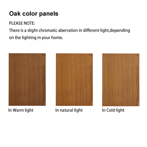 AEELLEEA Lighted Curio Display Cabinet with Adjustable Glass Shelves, Acrylic Mirror Back & Tempered Glass Doors, Oak Finish