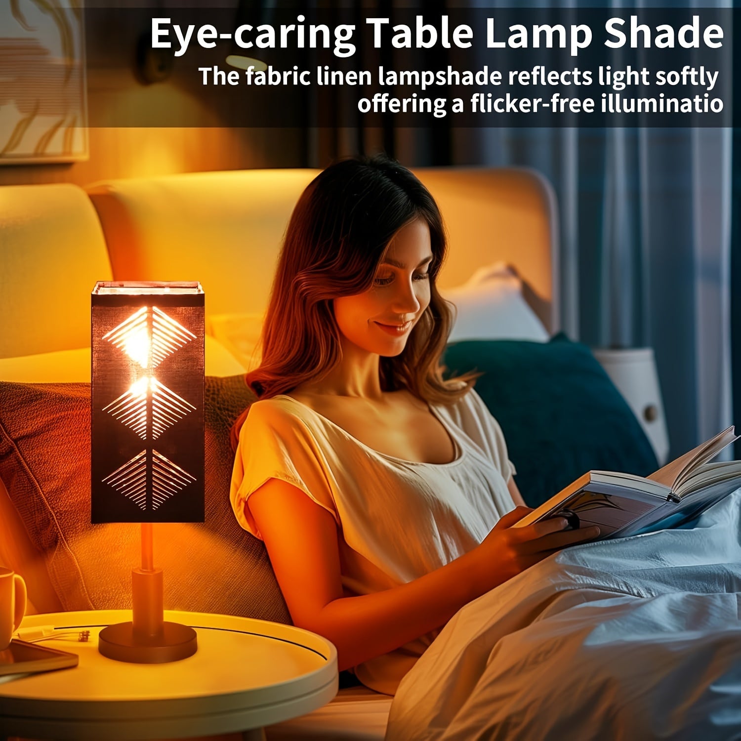 Black Geometric Cutout Cylinder Lamp Shade, Roll-Up Fabric Shade with Gold Lining for Pendant, Sconce & Table Lamps