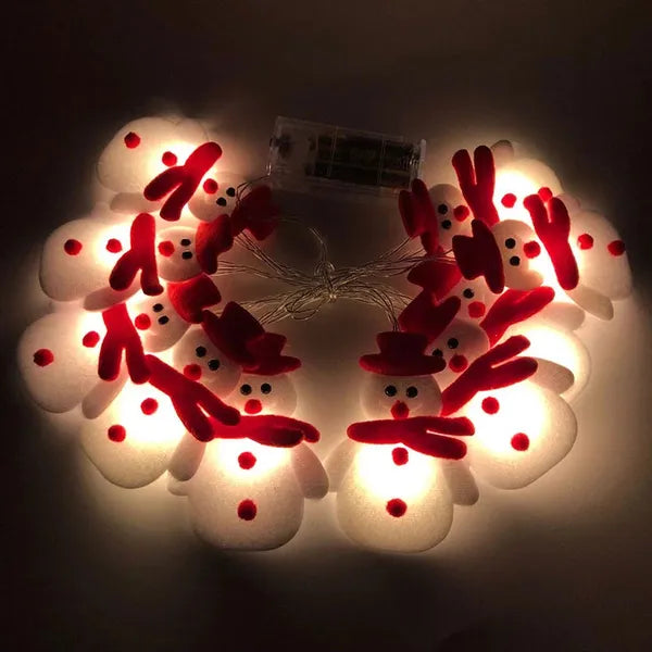AEELLEEA-1.6M 10LED Snowman String Lights, Christmas Decorative Garland Lights, Cute Snowman Ornament Lights for Christmas Tree