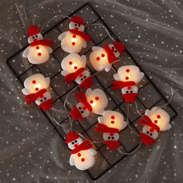 AEELLEEA-1.6M 10LED Snowman String Lights, Christmas Decorative Garland Lights, Cute Snowman Ornament Lights for Christmas Tree