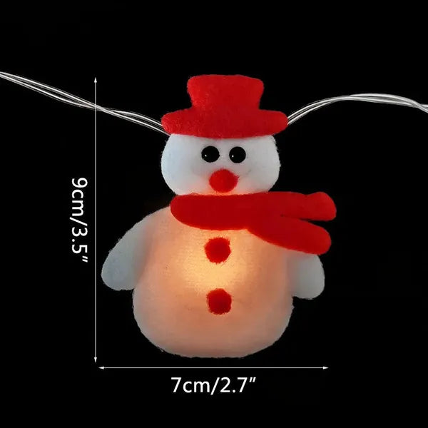 AEELLEEA-1.6M 10LED Snowman String Lights, Christmas Decorative Garland Lights, Cute Snowman Ornament Lights for Christmas Tree
