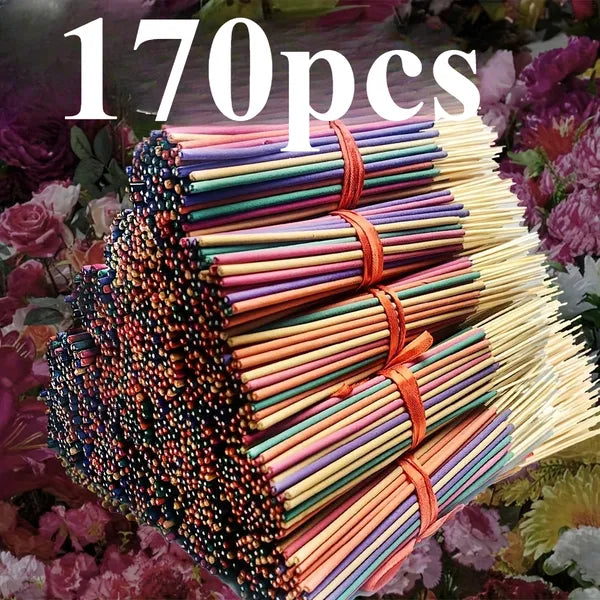 170 Pack Incense Sticks, 8.66 inch Natural Essential Oil Infused Aromatherapy Incense for Home Yoga Meditation