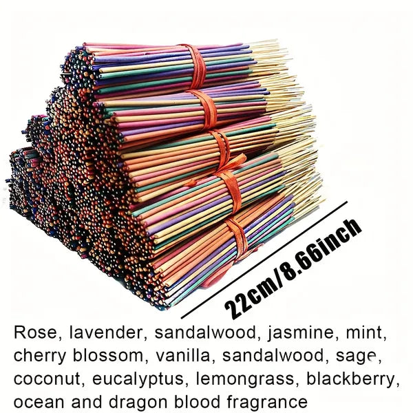 170 Pack Incense Sticks, 8.66 inch Natural Essential Oil Infused Aromatherapy Incense for Home Yoga Meditation