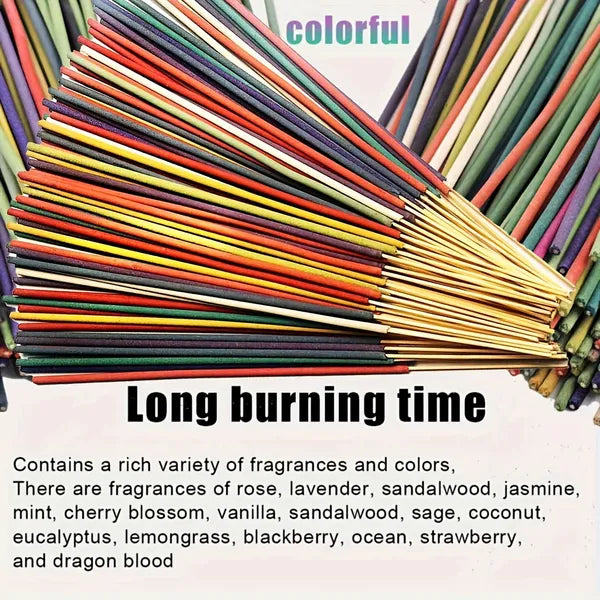 170 Pack Incense Sticks, 8.66 inch Natural Essential Oil Infused Aromatherapy Incense for Home Yoga Meditation